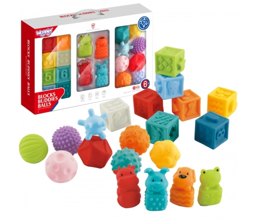 WOOPIE BABY Sensory Puzzles Squeeze Puzzle Sound Learning to Count 20 el.