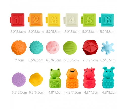 WOOPIE BABY Sensory Puzzles Squeeze Puzzle Sound Learning to Count 20 el.