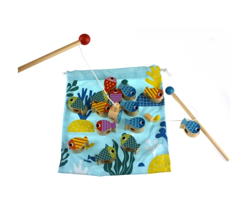 TOOKY TOY Drewniana Gra Wieloryb i Rybki Wielofunkcyjna 4 w 1