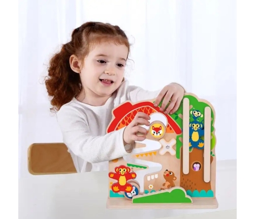 TOOKY TOY Drewniana Tablica Manipulacyjna Montessori Labirynt