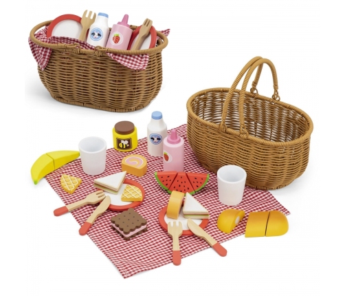 VIGA Drewniany Zestaw Piknikowy 30 el.