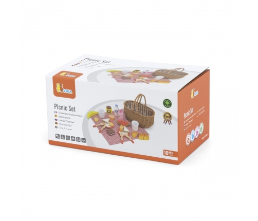 VIGA Drewniany Zestaw Piknikowy 30 el.