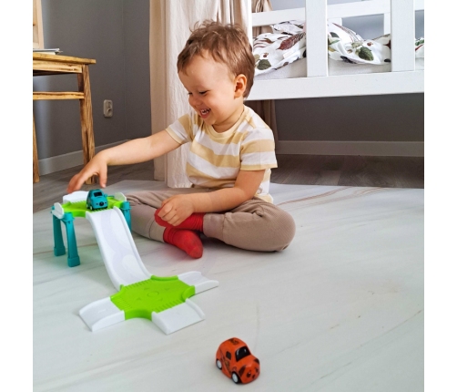 WOOPIE Tor Parking Garaż Samochodowy Zestaw Stacja Paliw Znaki Drogowe +  3 Auta