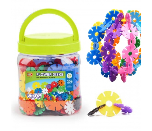 WOOPIE Klocki Konstrukcyjne Wafle Jeżyki w Tubie 206 el.