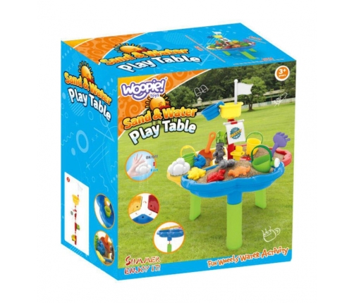 WOOPIE Stolik Wodny Piaskownica 3w1 Statek Piracki 13 el.