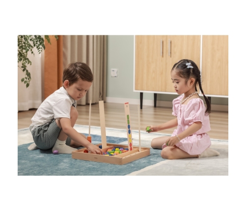 VIGA Drewniana Gra edukacyjna Logiczne koraliki  104 elementy Montessori