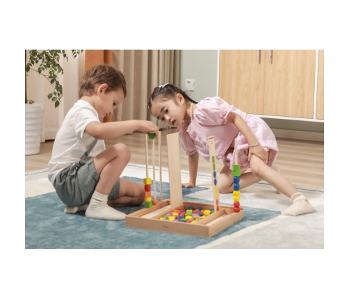 VIGA Drewniana Gra edukacyjna Logiczne koraliki  104 elementy Montessori