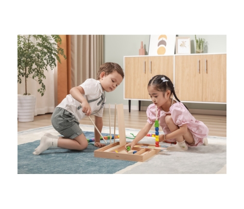 VIGA Drewniana Gra edukacyjna Logiczne koraliki  104 elementy Montessori