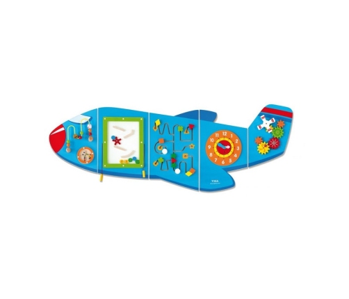 VIGA Drewniana Tablica Sensoryczna Manipulacyjna Samolot Certyfikat FSC Montessori