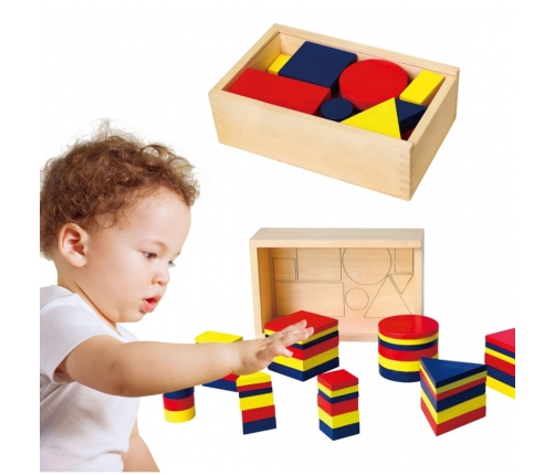 Drewniane Klocki Dienesa Figury geometryczne Viga Toys Montessori