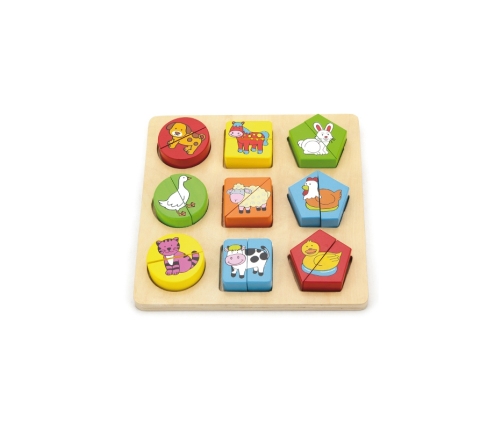VIGA Puzzle Edukacyjne Drewniane Zwierzęta