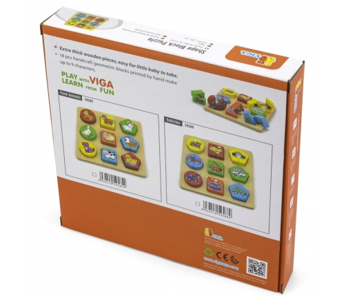 VIGA Puzzle Edukacyjne Drewniane Zwierzęta