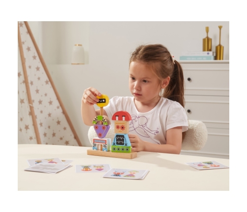 VIGA Układanka Piramidka Roboty + Wzory 8 el.