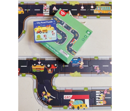 TOOKY TOY Droga Puzzle dla Dzieci Autostrada Makieta 21 el. Certyfikat FSC