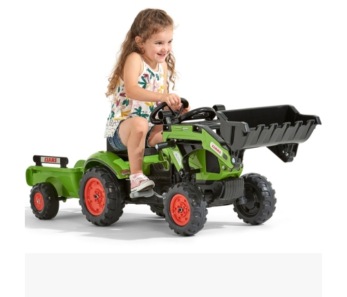 Falk Traktor Claas z Przyczepą i Łyżką na pedały