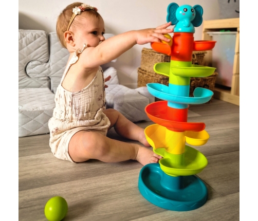 WOOPIE BABY Kulodrom Tor Kulkowy Zestaw Spirala + 3 Kulki