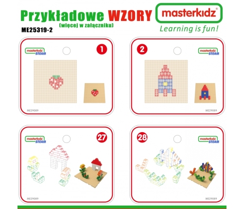 MASTERKIDZ Drewniany Stół Edukacyjny + AKCESORIA STEM WALL + 135 Klocków