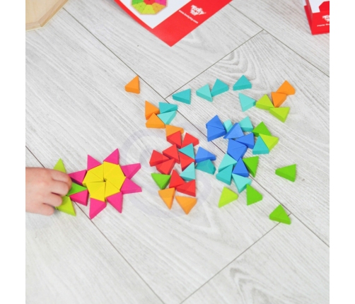 TOOKY TOY Puzzle Ośmiokątne Drewniana Mozaika Edukacyjna (73el.)