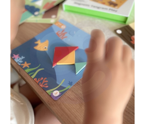 TOOKY TOY Puzzle Tangram Układanka dla Dzieci Nauka Kształtów Figury Kształty 18el.