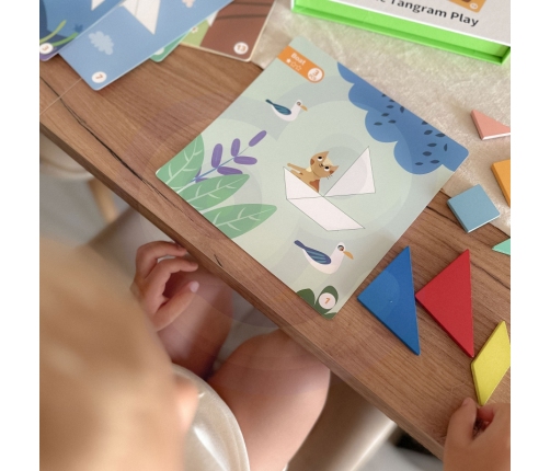 TOOKY TOY Puzzle Tangram Układanka dla Dzieci Nauka Kształtów Figury Kształty 18el.