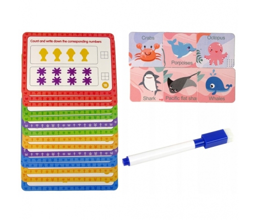 WOOPIE Zestaw Edukacyjny Nauka Liczenia Sortowanie Kolorów Morska Kraina 111 el.