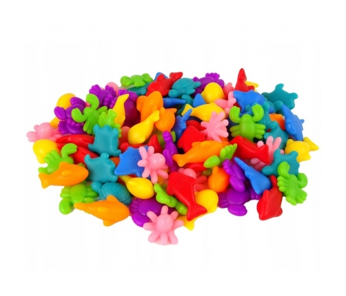 WOOPIE Zestaw Edukacyjny Nauka Liczenia Sortowanie Kolorów Morska Kraina 111 el.