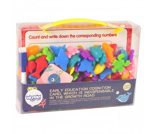 WOOPIE Zestaw Edukacyjny Nauka Liczenia Sortowanie Kolorów Morska Kraina 111 el.