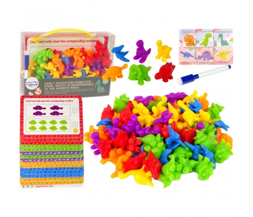 WOOPIE Zestaw Edukacyjny Nauka Liczenia Sortowanie Dinozaury 95 el.