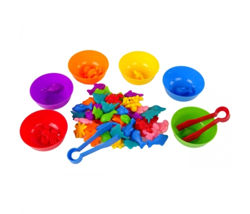 WOOPIE Gra Edukacyjna Sorter Kolorów Morska Kraina 64 el.