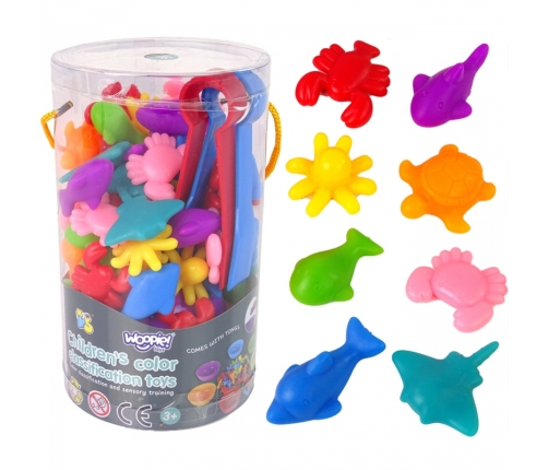 WOOPIE Gra Edukacyjna Sorter Kolorów Morska Kraina 64 el.