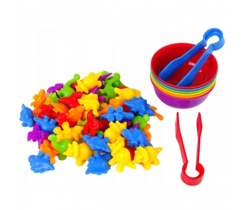 WOOPIE Gra Edukacyjna Sorter Kolorów Dinozaury 56 el.