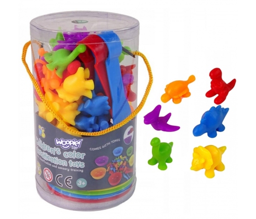 WOOPIE Gra Edukacyjna Sorter Kolorów Dinozaury 56 el.
