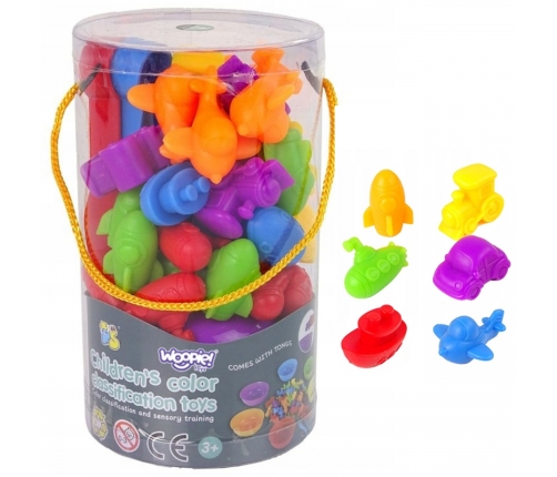 WOOPIE Gra Edukacyjna Sorter Kolorów Pojazdy 44 el.