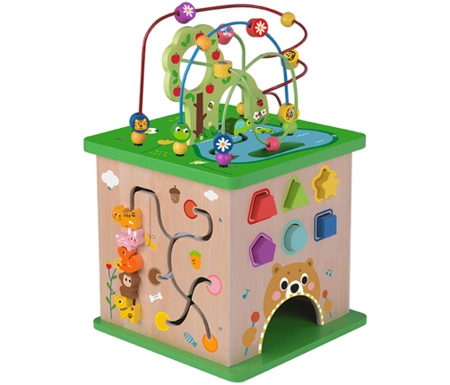 TOOKY TOY Kostka Edukacyjna Sorter Labirynt Przeplatanka Zwierzątka