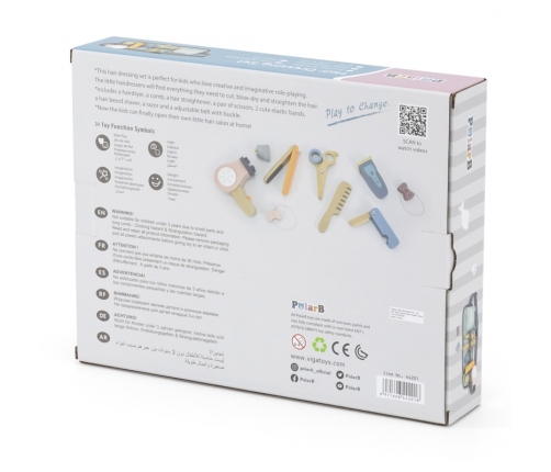 VIGA PolarB Drewniany Zestaw Fryzjerski Pas z Narzędziami