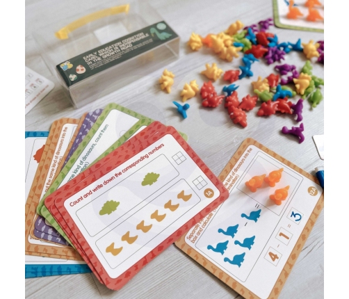 WOOPIE Zestaw Edukacyjny Nauka Liczenia Sortowanie Dinozaury 95 el.