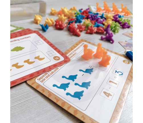 WOOPIE Zestaw Edukacyjny Nauka Liczenia Sortowanie Dinozaury 95 el.