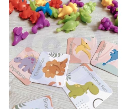 WOOPIE Zestaw Edukacyjny Nauka Liczenia Sortowanie Dinozaury 95 el.