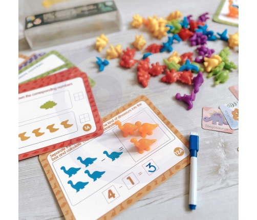 WOOPIE Zestaw Edukacyjny Nauka Liczenia Sortowanie Dinozaury 95 el.