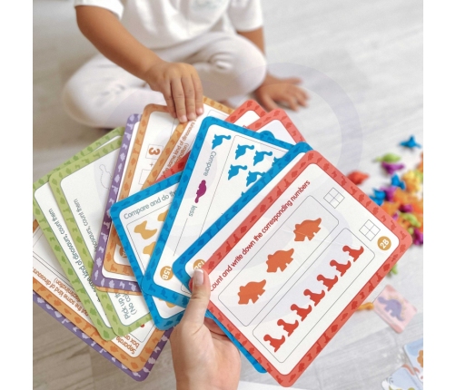 WOOPIE Zestaw Edukacyjny Nauka Liczenia Sortowanie Dinozaury 95 el.