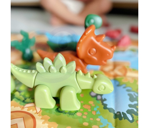 WOOPIE Zestaw Konstrukcyjny 2w1 Gra Planszowa Dinozaury + Kostka 46 el.