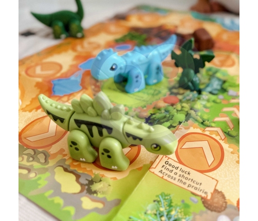 WOOPIE Zestaw Konstrukcyjny 2w1 Gra Planszowa Dinozaury + Kostka 46 el.