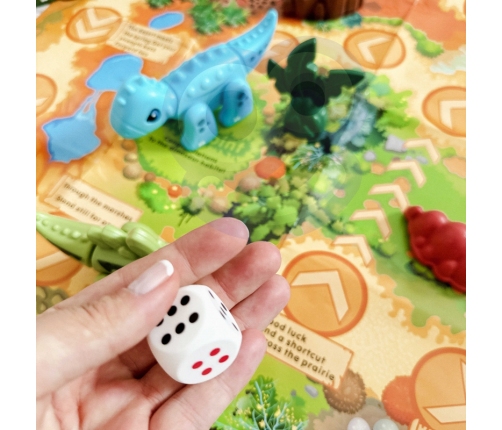 WOOPIE Zestaw Konstrukcyjny 2w1 Gra Planszowa Dinozaury + Kostka 46 el.