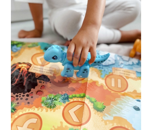 WOOPIE Zestaw Konstrukcyjny 2w1 Gra Planszowa Dinozaury + Kostka 46 el.