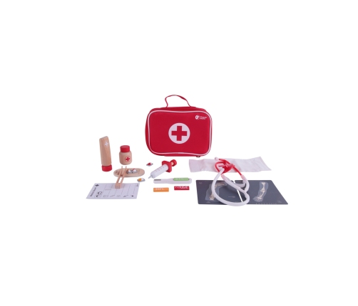 CLASSIC WORLD Drewniany Zestaw Walizka Małego Doktora Lekarza 19 el.