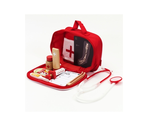 CLASSIC WORLD Drewniany Zestaw Walizka Małego Doktora Lekarza 19 el.