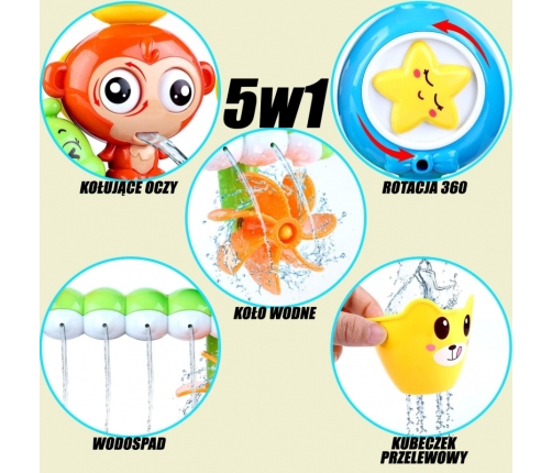 WOOPIE BABY Zabawka Wodna do Kąpieli Małpka + Kubeczek