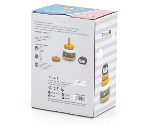 VIGA PolarB Drewniana Piramidka Edukacyjna - Pingwinek