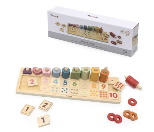 VIGA PolarB Drewniane Liczydło Sorter Nauka Liczb Montessori