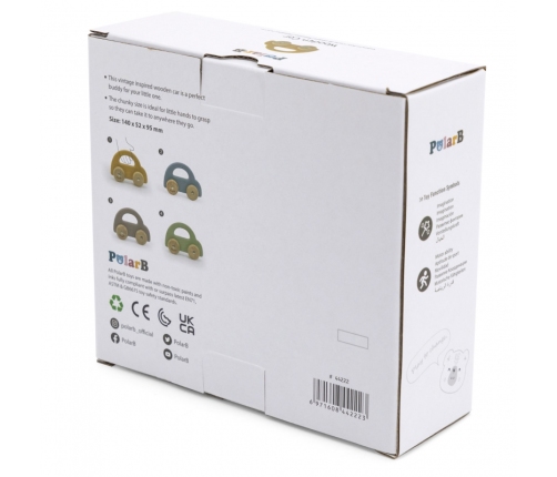 VIGA PolarB Drewniany Samochodzik do Pchania Żółty